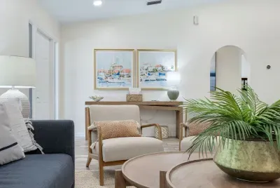 Cozy and stylish living space featuring modern decor — perfect for relaxing after a day of exploring!