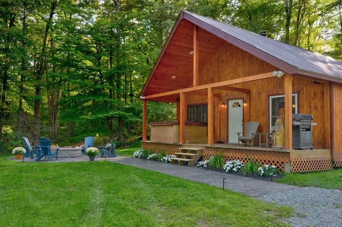Tucked away in the Vermont woods—your cozy escape for quiet mornings, fresh mountain air, and time together without the rush.