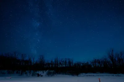 Breathtaking starry skies over the pond—perfect for stargazing.