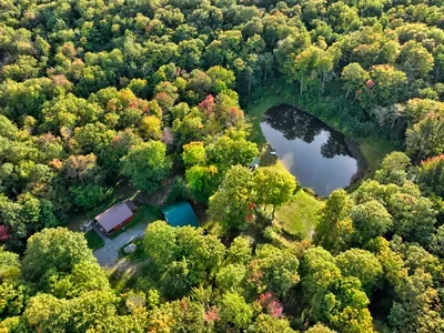 Tucked into the trees with your own pond and room to roam—this is what getting away looks like.