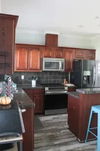 "Fully stocked kitchen with modern appliances – cook your favorite meals without missing a moment of the fun