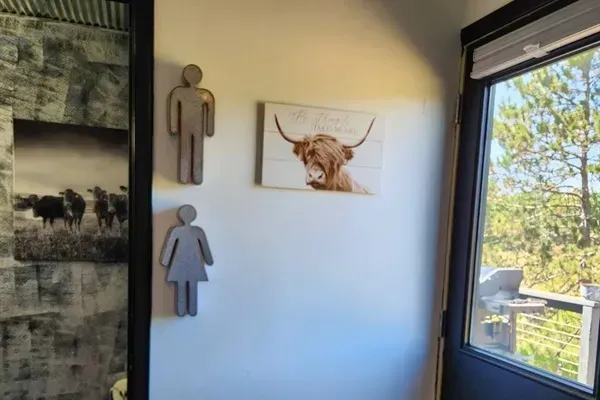 Holy Cow Half Bathroom Main Floor | Back Deck Exterior Entrance