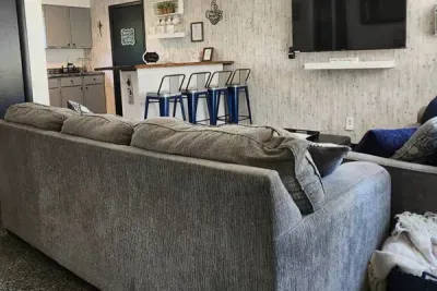 Holy Cow Main Floor Living Area | Smart TV | Breakfast Bar Area
