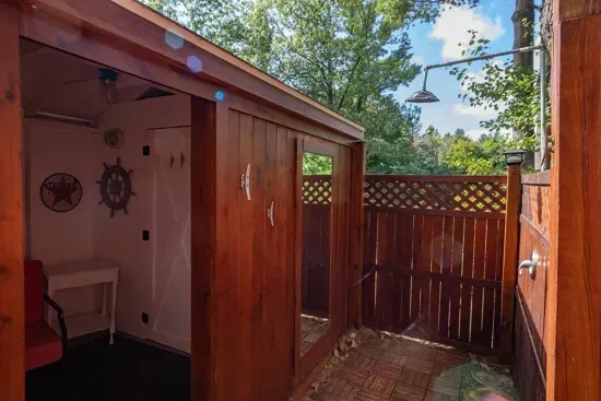 Slice-of-Heaven TC  | Spa Retreat | Silver Lake CottageSeasonal Outdoor Shower Changing area