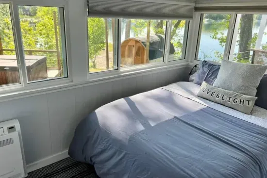Slice-of-Heaven TC | Spa Retreat | Silver Lake CottageHot Tub | Barrel Sauna Full Window Lake Views | Cold Plunge Barrel Master Bedroom Queen with Lake Views!