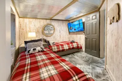 Cozy Winter Duvet's in festive plaid! | 3 Twins, 3rd Twin Trundled Below