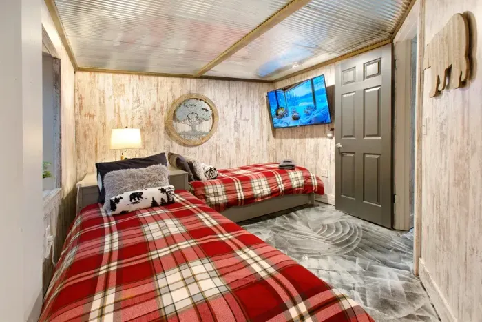 Cozy Winter Duvet's in festive plaid! | 3 Twins, 3rd Twin Trundled Below