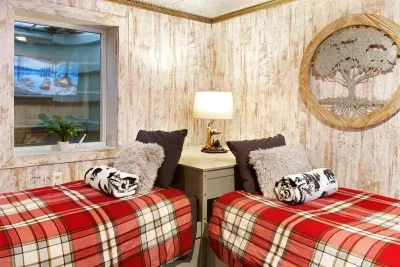 Cozy Winter Duvet's in festive plaid! | 3 Twins, 3rd Twin Trundled Below