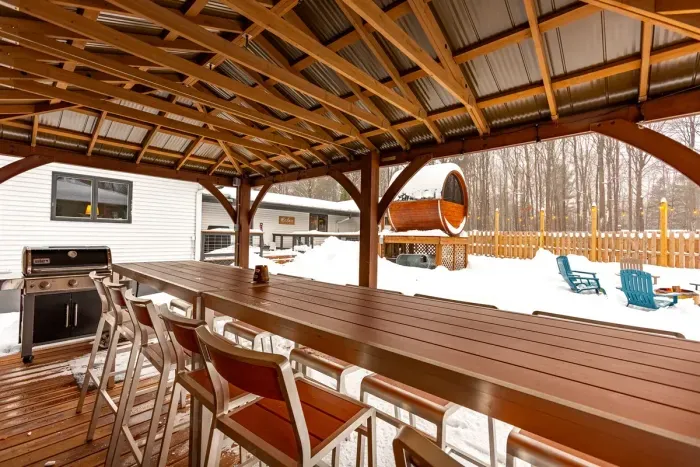 Lake Ann Lodge | Winter BBQ Deck Views