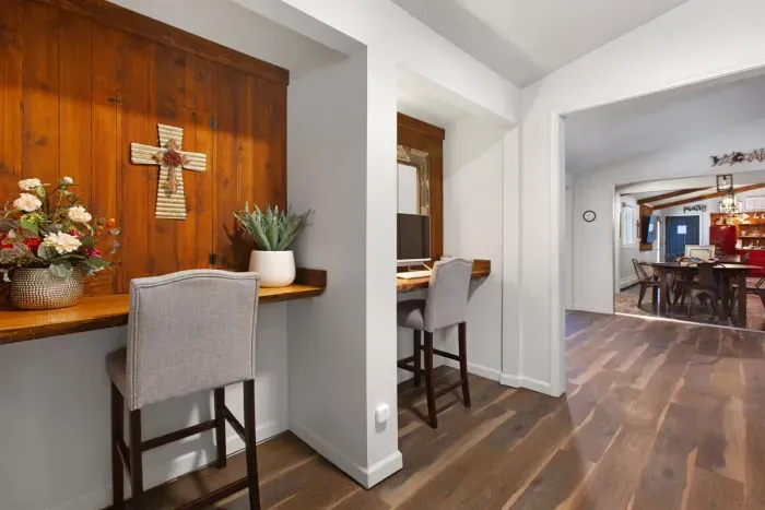 Convenient work stations with computer, high speed wifi available throughout the home.