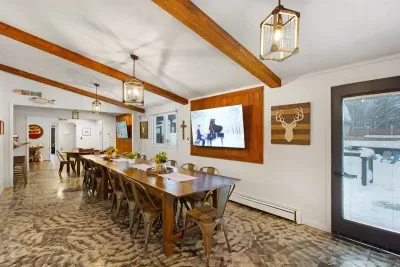 Great Hall seating adjacent to the Kitchen, Coffee and Wet Bars
