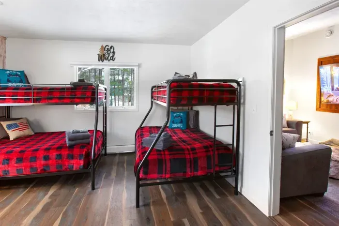 Great Bunk Room | Adjacent to Movie Living Room 3 Twin | 3 Full Beds | Deck Entryway |