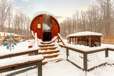 Lake Ann Lodge | Winter Views| Barrel Sauna | Gazebo