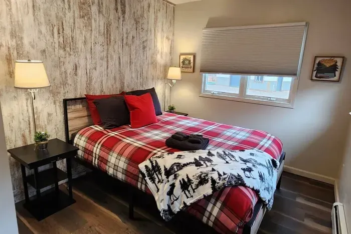 Cozy  Queen 1 in Winter Duvet's in festive plaid for a great nights sleep!