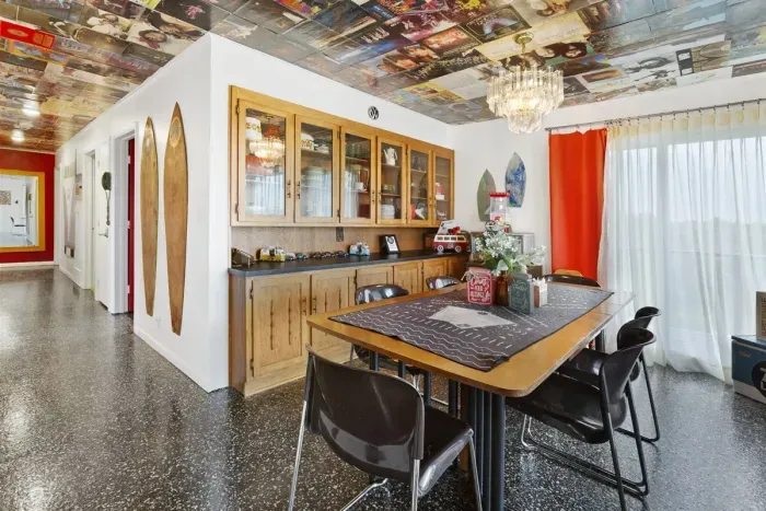 Formal Dining Seating (6-8) Double Sliders to Deck Views | Large Buffet with plenty of dinner and service ware!