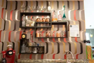Whiskey Bar Lounge | Keurig Single K-cup Coffee Maker w/starter K-cups | Wet Bar