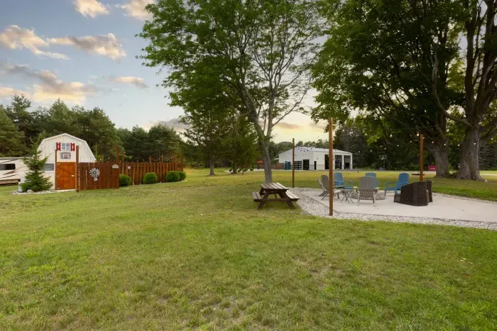 70's Lodge Main House Backyard Fire-pit Patio Area | Tiny House | Pool House