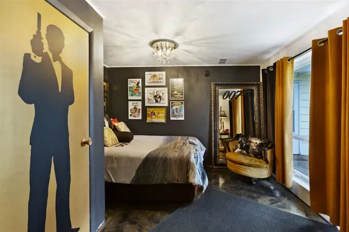 007 James Bond  Queen Bedroom | Lower Level Walk-out, across hall from Star Trek Bunk Room