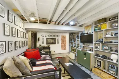 Mission Impossible Twin Trundle Bedroom - Lower Level, Adjacent to Scooby-Doo Nook, Sauna Bathroom, Laundry Room, I Dream of Jeanne Bedroom, Stairway exit to Grand Recreation Room