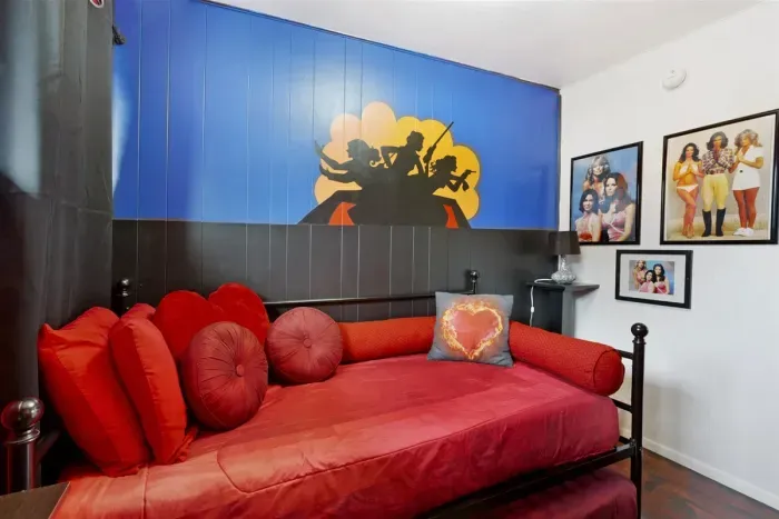 Charlie's Angels Twin Trundle Bedroom | Main Floor Bedroom Wing, across the hall from Blue Green Flower Pops Full Bathroom