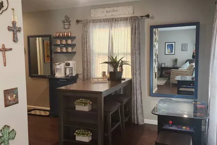 Traverse City Bungalow - This "spa retreat" home has a fully equipped kitchen with Stainless Glass Cook Top and Electric Oven, Dishwasher, Microwave, Stainless Refrigerator | Plus Dual Person Arcade Fun, too!