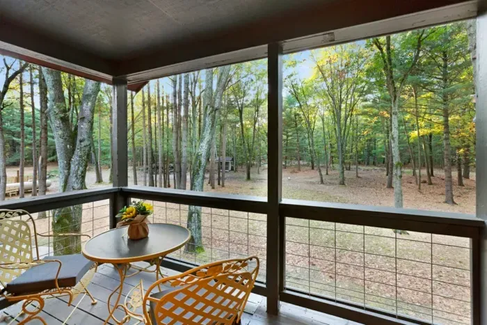 Hall Creek Lodge | Back Yard | Exterior Stairs | Back Patio Seating