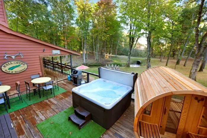 Hall Creek Lodge | Main Deck Barrel Sauna