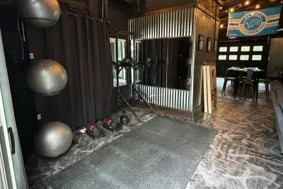 2nd Exterior Lion's Themed Game Room Building | Workout Area