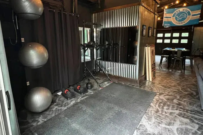 2nd Exterior Lion's Themed Game Room Building | Workout Area