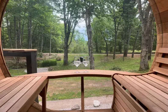 Hall Creek Lodge | Main Deck Barrel Sauna