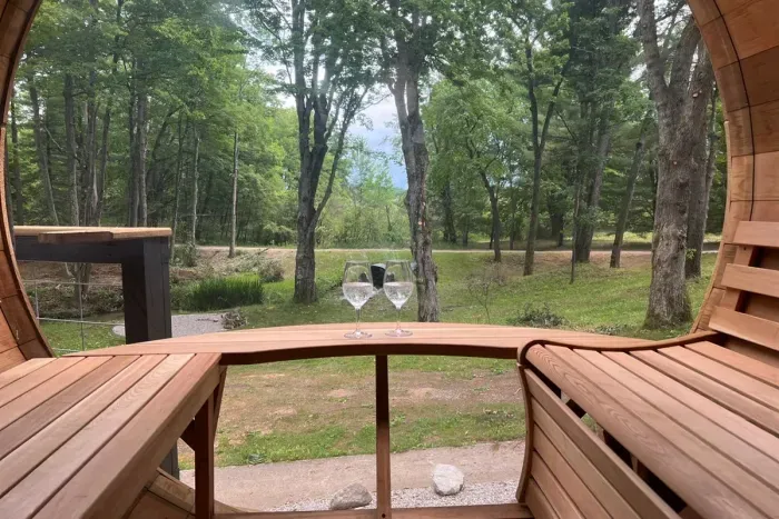 Hall Creek Lodge | Main Deck Barrel Sauna