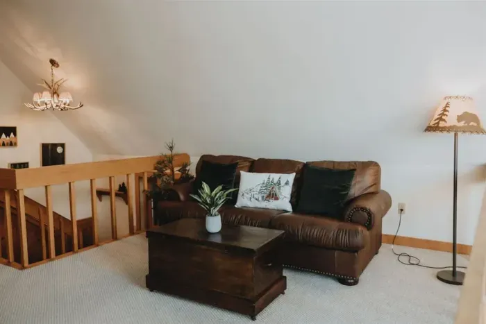 Sitting area on the upper level landing -- the perfect spot to curl up with a book!