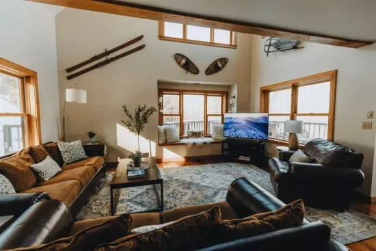 There is plenty of room for everyone to watch tv, play a game, or simply chat and catch up with friends and family.