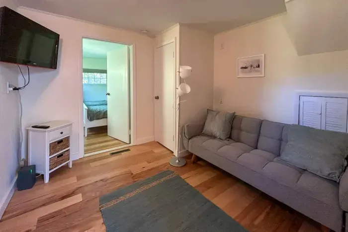 The TV room between the great room and twin bedroom is an ideal spot for kids to hang out while the adults spend time in the great room and also provides a buffer of sound privacy for sleeping little ones. 