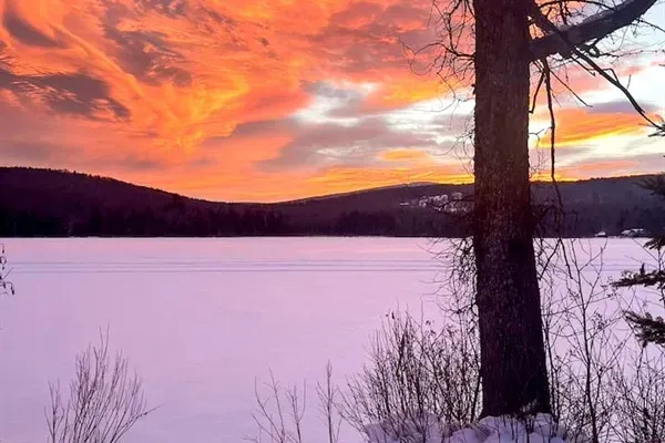 winter sunset over Star Lake