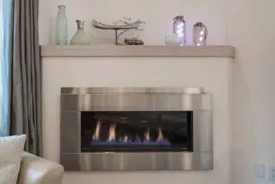 Beautiful linear gas fireplace
