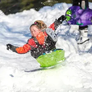 Fun toboggan hill right behind the home