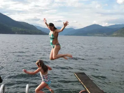 Swimming on May long weekend.