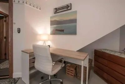 Convenient desk area in the lower floor bedroom for those who need to work a bit when on vacation.