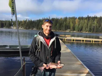 Happy fisherman