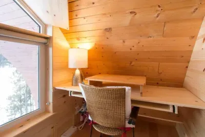 There is also a convenient desk area with a great view out the large window. The WiFi is fast!