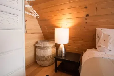 Each bedroom area has a large dresser and a place to hang clothing as well.
