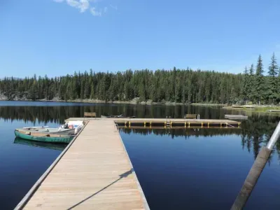 The dock at the resort, perfect for a jump in the lake.