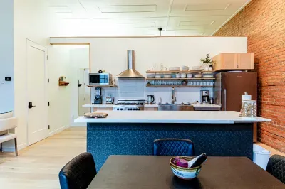 Dining area nearby the kitchen island.