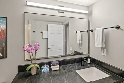 [Bathroom 2] The guest bathroom also has the necessities guests staying in the lower level would need for a comfortable stay.