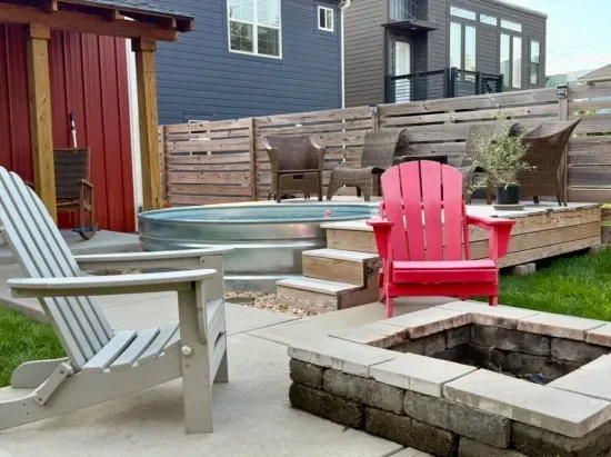 Enjoy a dip in the 2ft stock pool or a fire