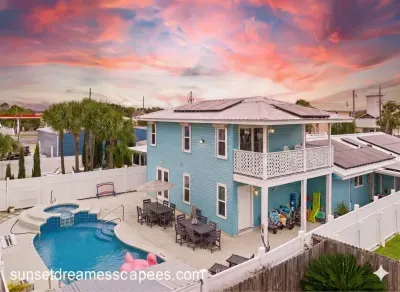 Welcome to your own slice of Florida gulf paradise.  Please note the raised spa is not a hot tub. Colored pool lights brighten up the evenings as the stars come out overhead.