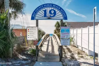 Public Access with ramp (no steps) located just 60 steps from the front drive! Please note that no pets are allowed on the beach per local ordinance.