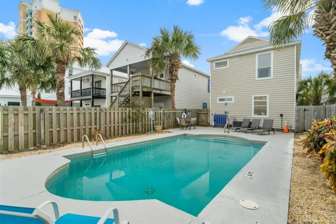 Welcome to Silver Sands, where you may enjoy your own private pool in the backyard. The pool may be heated approximately 10 degrees higher than the outside ambient air temperature.