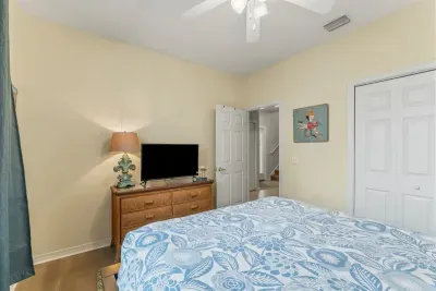 The Queen bedroom and Bunk Bed room are located on the lower level. The bedroom has a Roku TV and Wifi throughout the home for all of your entertaining (or work) needs.